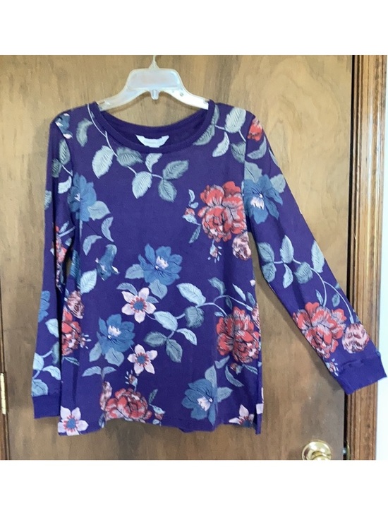 Coldwater Creek Tops - Coldwater Creek floral print top pullover seaming design on back casual S